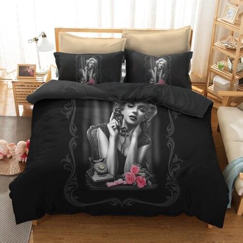 3D Bedding Set Crying Monroe Marilyn Monroe Calls Heartbreak Pattern Duvet Cover 3pcs Queen King Size quilt Cover