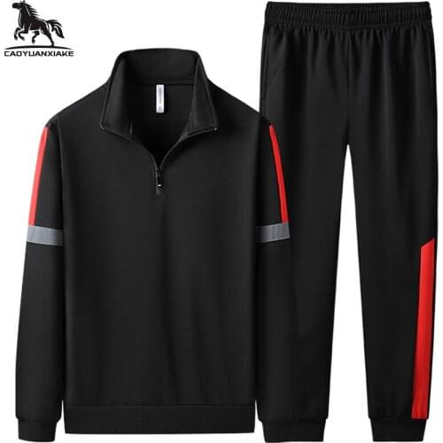 Tracksuit men Set size L-4XL Mens 2 pieces Sets Spring Autumn New youth casual Clothing Fitness Tracksuits Splicing Set 1885