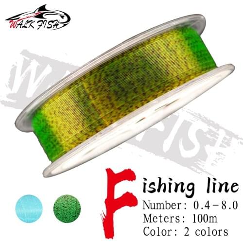 WALK FISH 100M Invisible Spoted Line 3D Nylon Fishing Line Fly Fishing Line Fluorocarbon Line Super Strong Speckle Carp Line