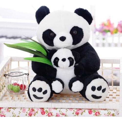 Cute Sitting Mother and Baby Panda Plush Toys Stuffed Panda Dolls Soft Pillows kids toys