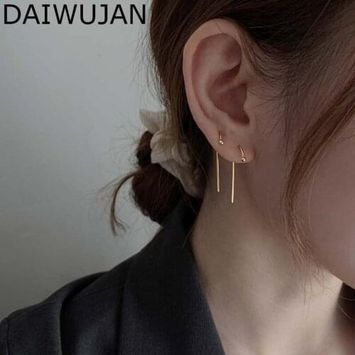 DAIWUJAN Minimalist Geometric Handmade Stud Earrings For Women Vintage Charm U-Shaped Earring Ear Hook Silver 925 Jewelry Gifts