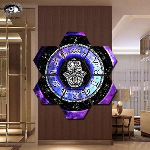 Zodiac Signs by Pixie Cold Modular Picture 7 pieces Constellation painting Wall Art Picture Home Decor Canvas Print painting