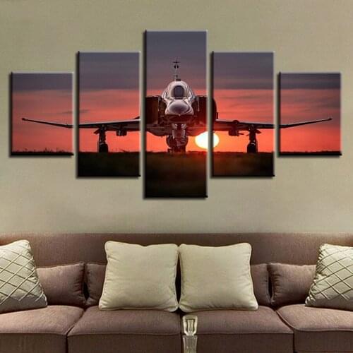 5Panels Sunset Aircraft 5d diy diamond painting cross stitch full mosaic puzzle diamond embroidery rhinestones decorationsZP-738