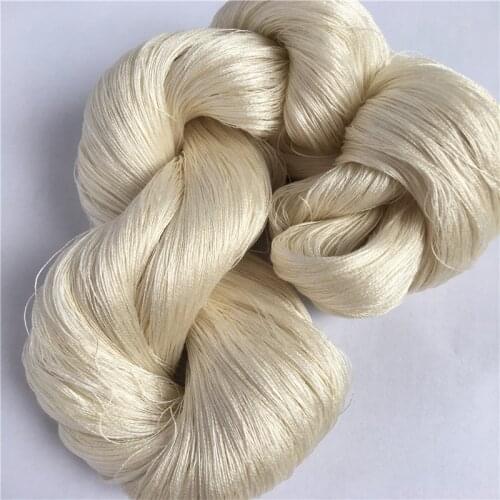 Undyed Silk 120nm/2 100% Mulberry Silk Yarn Natural white Raw Silk Yarn 100g