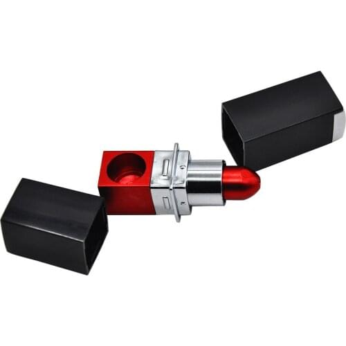 New design Best lady Gift Lipstick shape Portable Creative Aluminum Smoke Metal Pipes Tobacco Pipe Smoking Pipe