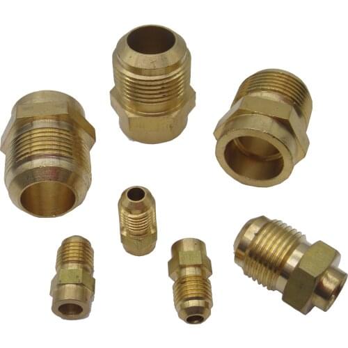 Male SAE Flare to straight Solder brass union or brass adapter suitable for connecting pressure controls and pressure gauges