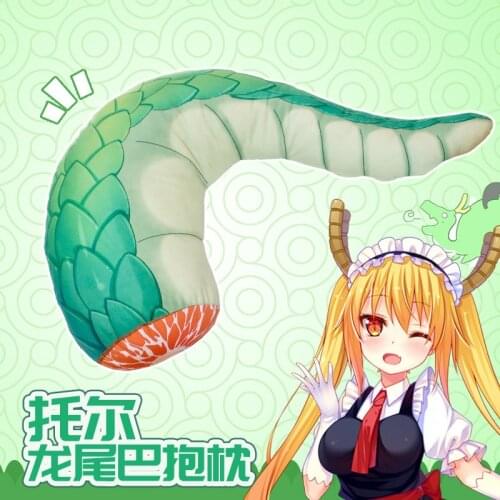 Miss Kobayashis Dragon Maid Plush Pillow Cartoon Tohru Tail Meat Anime Pillow Cushion Soft Doll Toy Home Sofa Decoration Gift