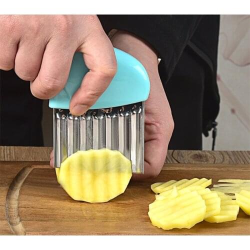 Portable Wavy French Fries Cutter Stainless Steel Potato Slicer Vegetable Chopper Potato Cutter Durable Kitchen Gadgets