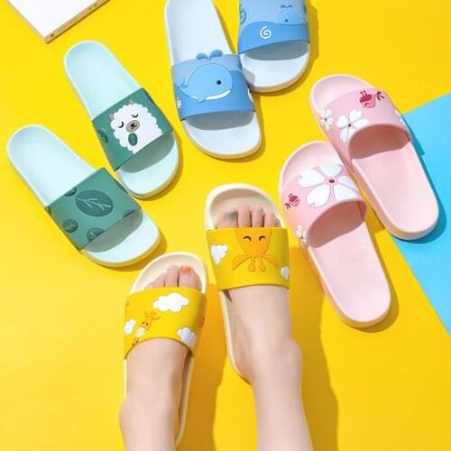 Akexiya Cute Cartoon Animal Women Home Slippers Alpaca Summer Bathroom Ladies Slides Non-slip Indoor Couples Shoes Flip Flops