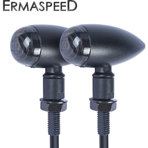 E Mark Aluminum Bullet Motorcycle Turn Signals Lights Smoke Lens Amber Blinker Indicator Light for Motorbike Street Bike Moto