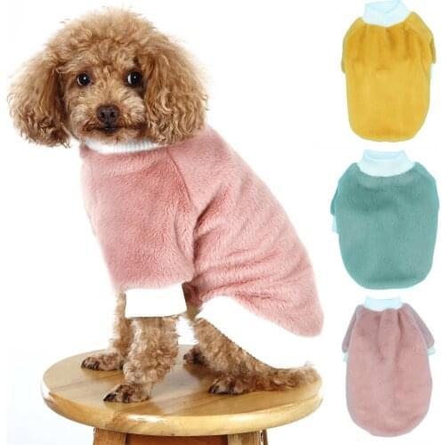 Pet Warm Cat Dog Knitted Sweater Winter Clothes Solid Color Elastic Neckline Sweater Winter Dog Clothes Casual Teddy Pet Costume
