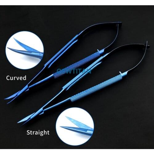 Titanium 12.5 / 14/16 /18cm Aesthetic Plastic Surgery corneal scissors ophthalmic surgical scissors