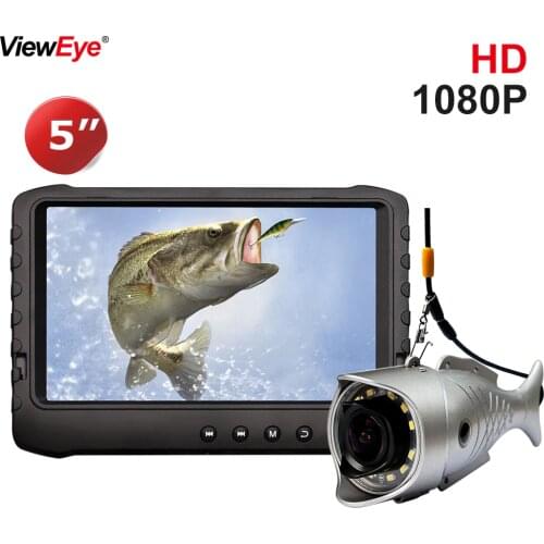 ViewEye 5 Inch Video Fish Finder Fishing Camera Suitcase Full HD 1080P Winter Ice Fishing 12 IR Infrared Lamp on/off Fish finder
