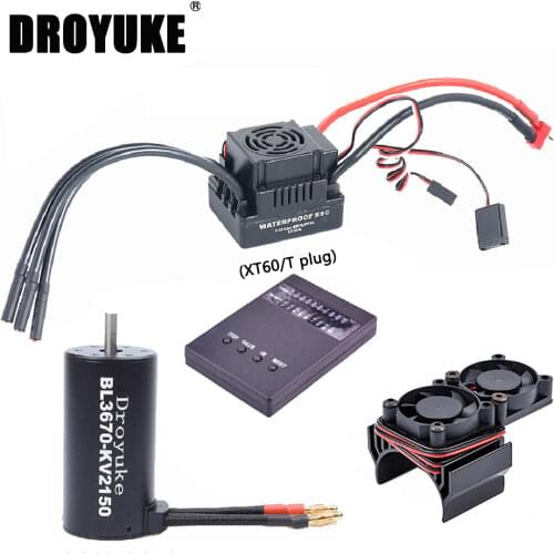 Waterproof 3660 3300KV / 3800KV & 3670 2150KV / 2650KV Brushless Motor 80A / 120A Brushless ESC Combo Set for 1/8 RC Car