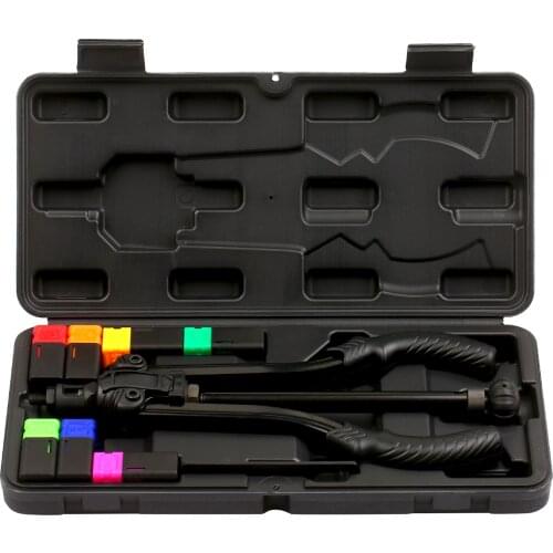 Rivet Nut Tool 14" Auto Pumping Rod Rivet Setter Kit with 7Pcs Metric Mandrels M3 M4 M5 M6 M8 M10 M12 Installation kit with Case