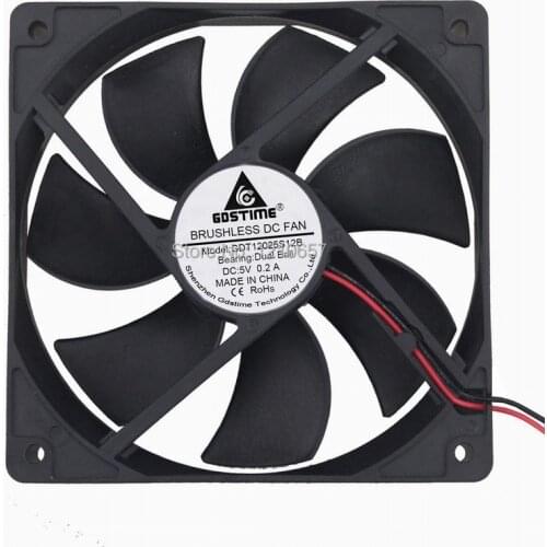 1 PCS Gdstime DC 5V 2Pin Daul Ball 0.2A 12CM 120MM 120x25mm Ventilation Cooling Fan