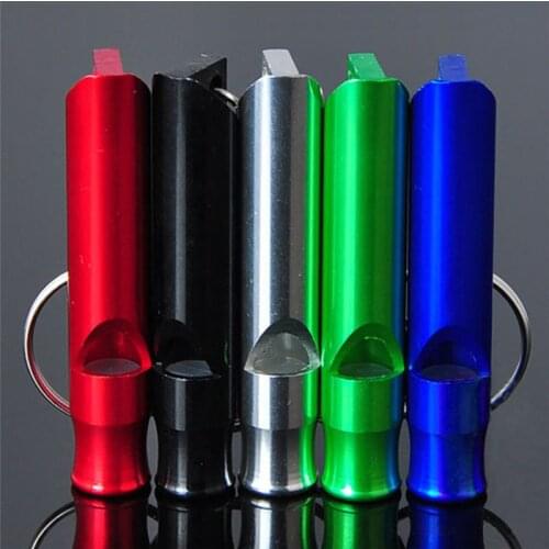 1PCS Good 2pcs Mixed Aluminum Emergency Survival Whistle Keychain for Camping Hiking Camping