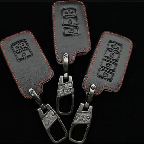 2/3/4 Button Leather Key Fob Shield Cover Case For Toyota Camry Corolla Avalon Rav4 Land Cruiser Remote Car Key Holder Protector