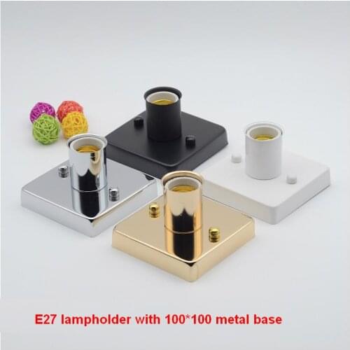 2 pieces/lot E27 Ceramic Porcelain Screw Lamp Holders with 100*100mm metal base a for Heat Bulb Light Lampholder