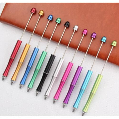 20pcs/lot DIY Customized Engraved Beaded Metal Creative Bead Jewelry Ballpoint Pen Party Guest Gift Birthday Wedding Gift