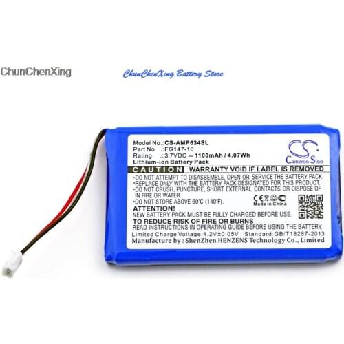 Cameron Sino 1100mAh Battery 54-0148-SA, FG147-10, MIO-RBP for AMX Mio Modero remote controls, RS634