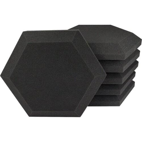 6 Pcs Acoustic Foam Board,Hexagonal Studio Sloped Heel Board, Sound Insulation,for Sound Insulation &Acoustic Treatment