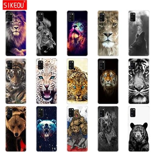 For Samsung Galaxy A41 Case 6.1" Soft Silicon Phone Cover On Samsung A41 GalaxyA41 A 41 A415 SM-A415fzwmser wolf tiger lion bear