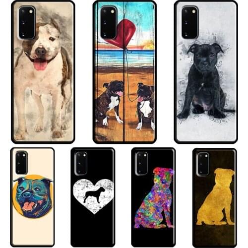 Staffordshire Bull Terrier Dog Case For Samsung Galaxy S8 S9 S10 Plus S20 FE S21 Ultra Note 20 Note 10 Plus Soft Cover