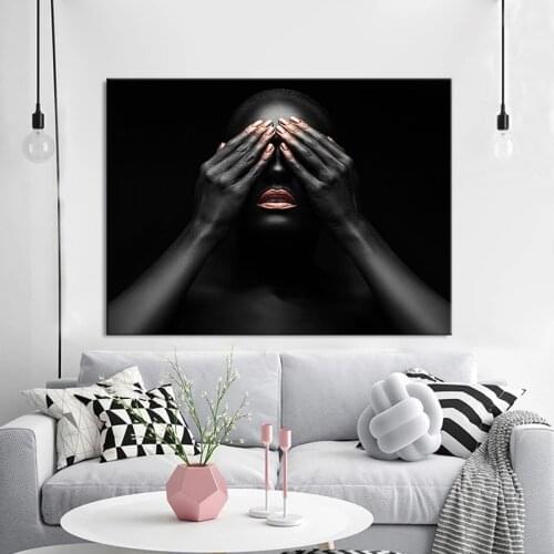 Black Nude Art Woman Poster Picture Wall Art Prints Posters Pictures Wall Canvas Painting Living Room Home Cuadros DecorativeArt