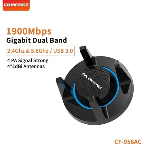 COMFAST E-sport WiFi Adapter High Power Gigabit Wi-fi Network Card 11AC Dual Band USB 5.8G Wireless Receiver Wi Fi Antennas