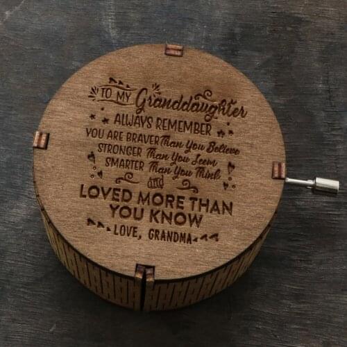 Wooden Music Box Cylindrical Antique Carved Hand-Cranked Music Box Birthday Gift Christmas Gift New Year Gift