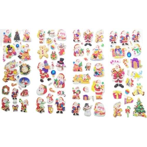 3D Santa Claus Stickers DIY Scrapbook Waterproof PVC Stationery Diary Stickers Kids Children Christmas Gifts 5 Sheets