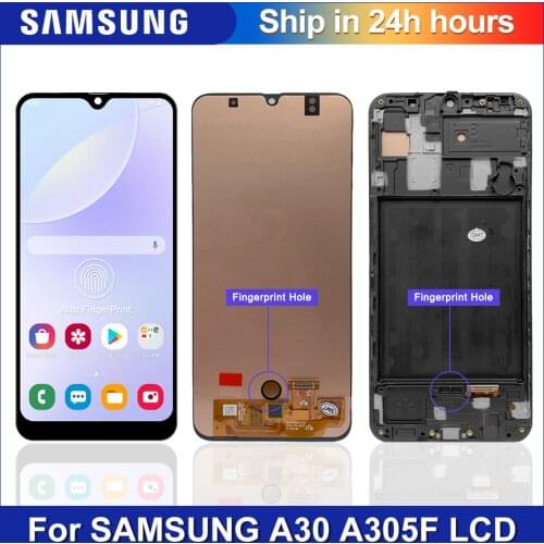 6.4'' Super Amoled For Samsung GALAXY A30 LCD Display Touch Screen Digitizer Assembly A305/DS A305FN A305G A305GN A305YN LCD