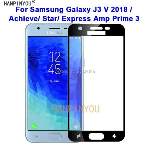 For Samsung Galaxy J3 V 2018 / Achieve / Star 9H Hardness 2.5D Full Cover Toughened Tempered Glass Film Screen Protector Guard