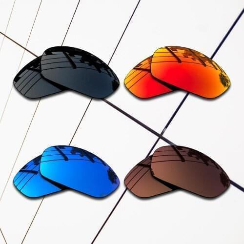 E.O.S 4 Pairs Black & Brown & Blue & Fire Red Polarized Replacement Lenses for Oakley A Wire Sunglasses