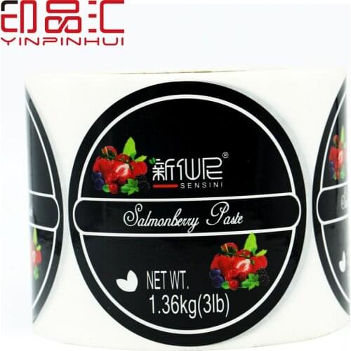 Logo Custom Salmonberry Paste MT-220 Labeller Adhesive Wrapper Label Rolls Jam Bottle Stickers
