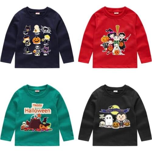 T-shirt for boys and girls t shirt boys t shirt kids new Halloween costume boys and girls cartoon long sleeve T-shirt