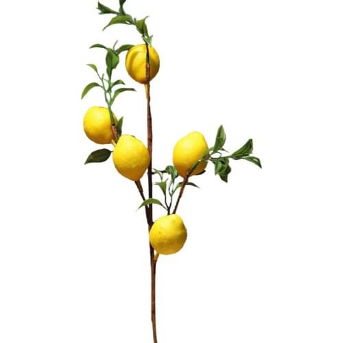 Artificial Lemon Bunch Fruit Props Realistic Vine Home Decor Wedding Party 50cm Imitation Plants