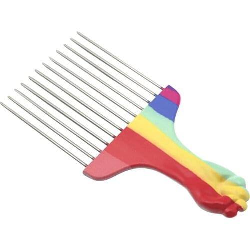 1pcs Barber Metal Afro Comb African American Pick Comb Hair Brush Hairdressing Styling Tool Hairbrush Barber Accessories