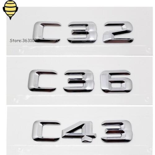 Metal Car Rear Sticker Emblem Badge Exterior Decals For Mercedes Benz For C Class C32 C36 C43 C250 C300 230E 300E W204 SLS ML GT
