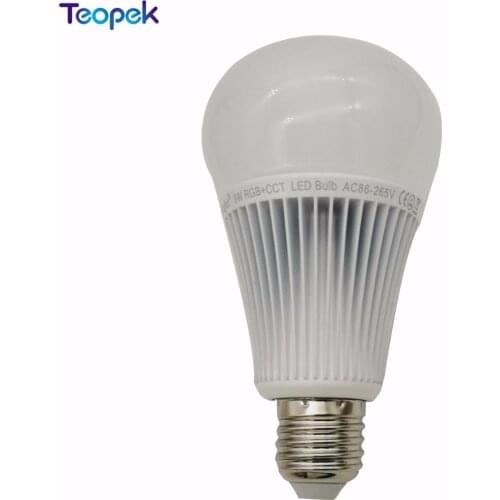 Miboxer E27 9W RGB+CCT 2 in 1 Smart LED Bulb FUT012 2.4G Wireless AC85-265V +4-Zone 2.4G RF Controller