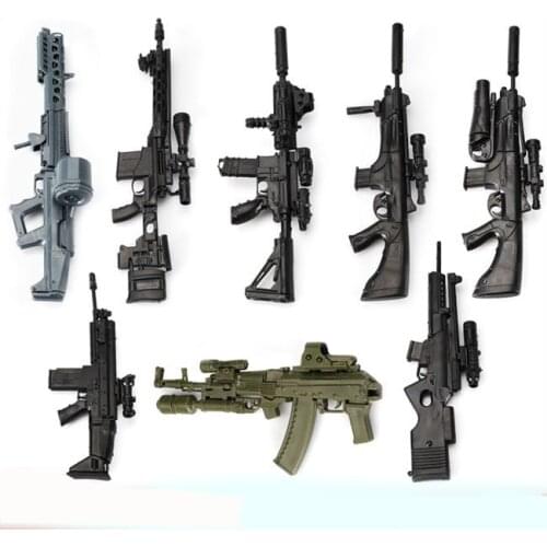 8pcs/set 1:6 Gun Model Second Generation Assembling Firearms MG62 Machine Gun AK74 Rifle HK416 Submachine Classic Assemble Toy