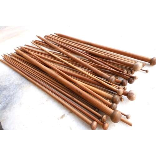 18 Size/set 2pc/size 36cm Long Single Pointed Bamboo Knitting Needle Kits DIY Knitted Tool NEEDLE-7133