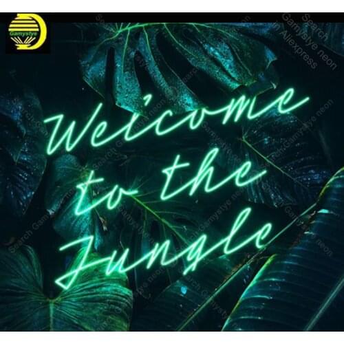 Neon Sign for Welcome to the Jungle Forever Beer Bar Lamp Neon Bulb Sign Neon Signboard Wall Lights Aesthetic Room Decor Pub