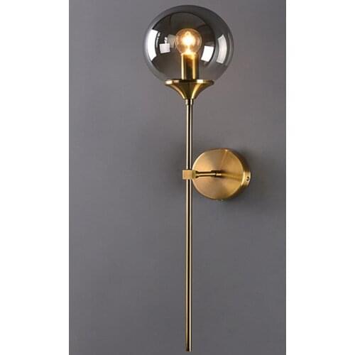 Nordic Retro Glass Gold Led Wall Light Fixtures Modern Home Decor Bedroom Bathroom Mirror Lights E14 Luminaire Free Shipping