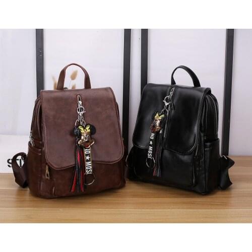 Disneys new retro Mickey clamshell female bag student school bag fashion travel shopping one-shoulder handbag