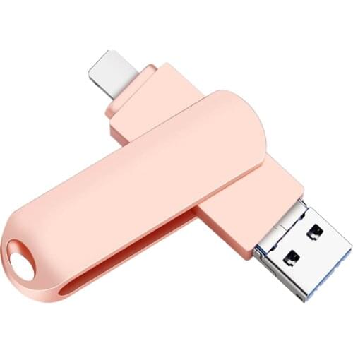 OTG USB Flash Drive 3 in 1 Lightning Pen Drive 128GB 256GB Usb Flash iPhone USB Flash 3.0 Memoria Stick Compatible Apple iPad PC