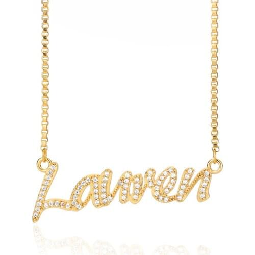 Custom Name Pendant Necklace For Women Men Personalized Cubic Zirconia Nameplate Choker Gold Box Chain Jewelry Gift Bijoux BFF