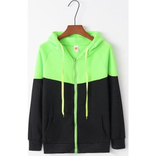 Couple pullover Hooded Winter Women long-sleeved ruffle stitching zipper print small coat for women Sale pullover Cheap Clothes