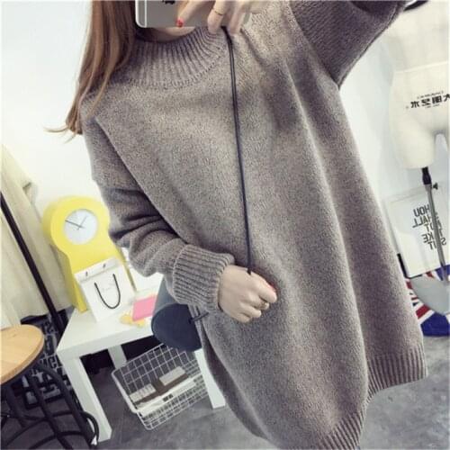 Maternity Sweater Dress Winter Knitted Sweater High Collar Long Pullover Full Sleeve Turtleneck Thick Coats for Women Maternity